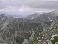 Blick vom Groen Pyhrgas hinein in die Haller Mauern