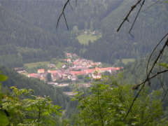 Blick auf belbach beim Aufstieg zum Pleineggkogel