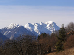 Karawanken von Pugrad aus gesehen