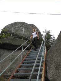 Anjuta auf der Aufstiegshilfe auf der Teufelsschssel