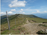 Blick vom Tschiernock zurck ber den gesamten Hheweg bis zum Tschierwegernock rechts hinten