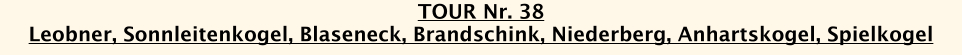TOUR Nr. 38 Leobner, Sonnleitenkogel, Blaseneck, Brandschink, Niederberg, Anhartskogel, Spielkogel