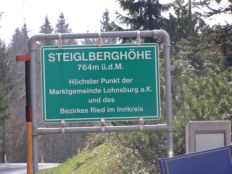 Hinweistafel am Steiglberg
