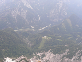 Blick vom Groen Buchstein hinab ins Xeis