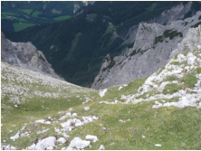 Steile Flanke am Riffel